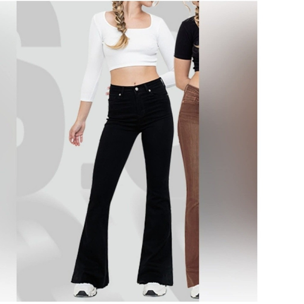S.O.N.G. Fit N Flare Black High Rise Jeans‎ Women's Junior Size 11 / 30